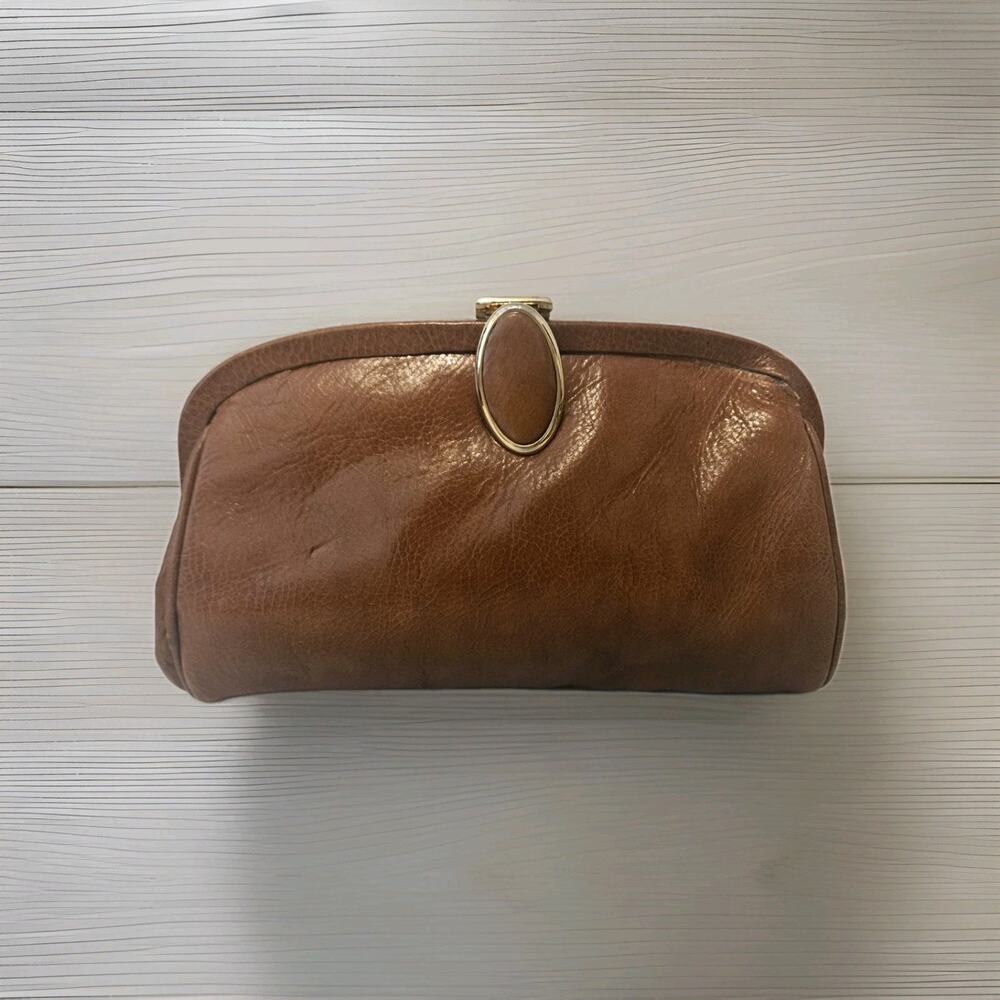 Vintage Gasparini Brown Leather Clutch 10x6 *read